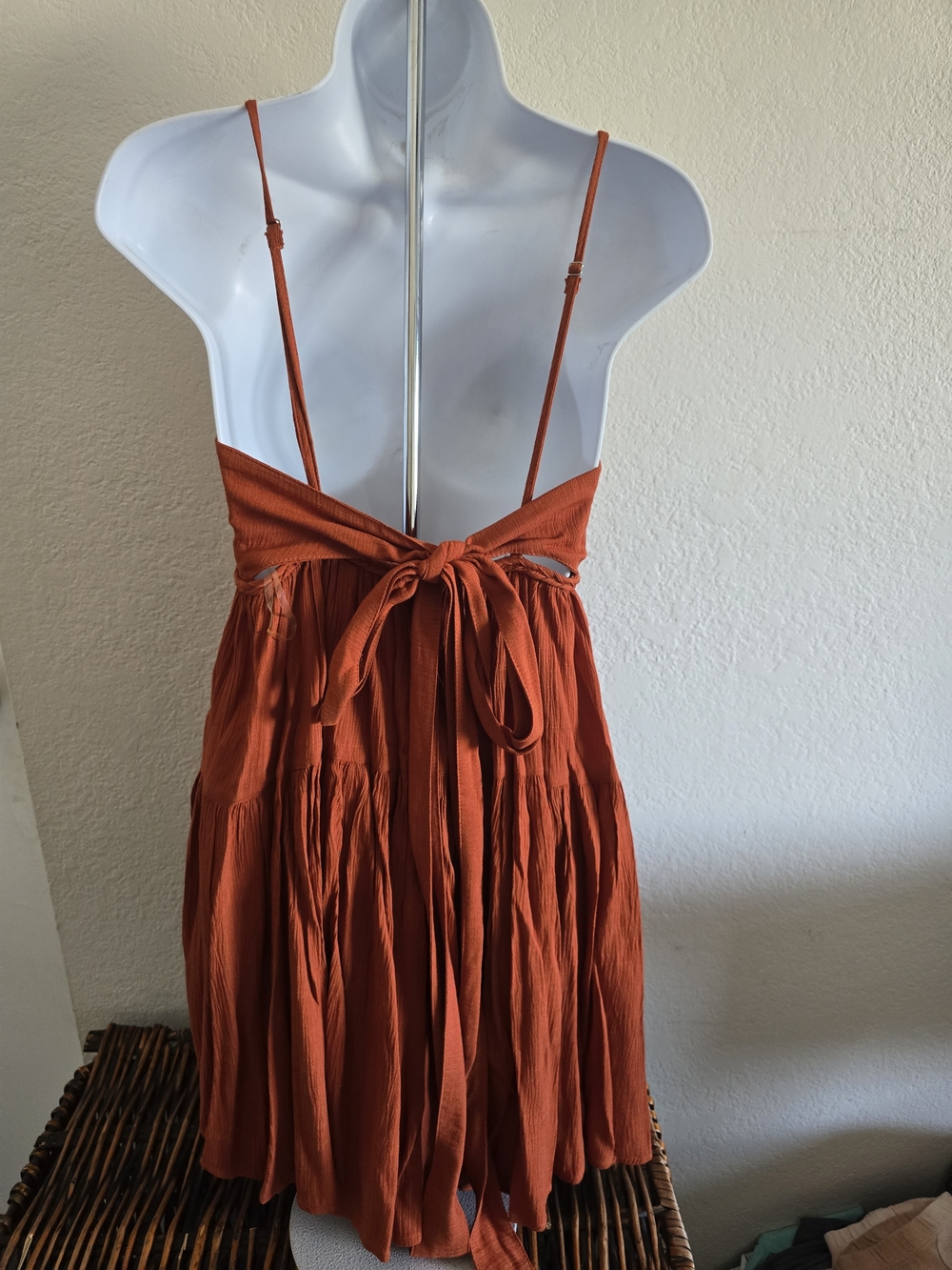 Rust Orange Spaghetti-Strap Sundress - Picture 2 of 4